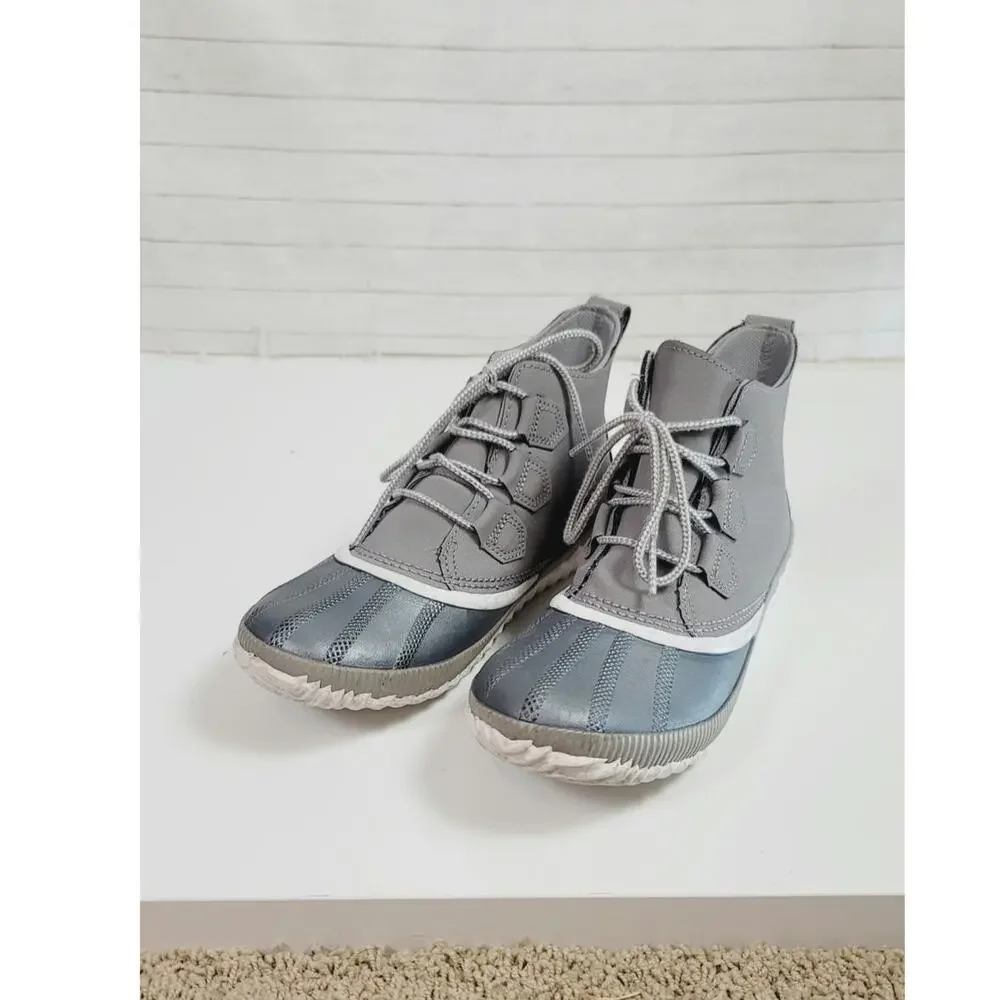 Sorel Out N About Plus Shell Boot in Chrome Gray, sz 9.5